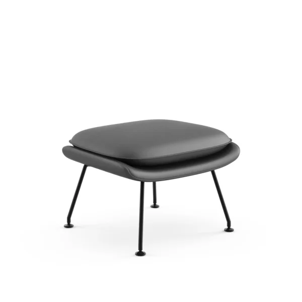 Knoll International Saarinen Womb Ottoman - Volo Cadet - donkergrijs - zwart - Relax - Polyester vulling