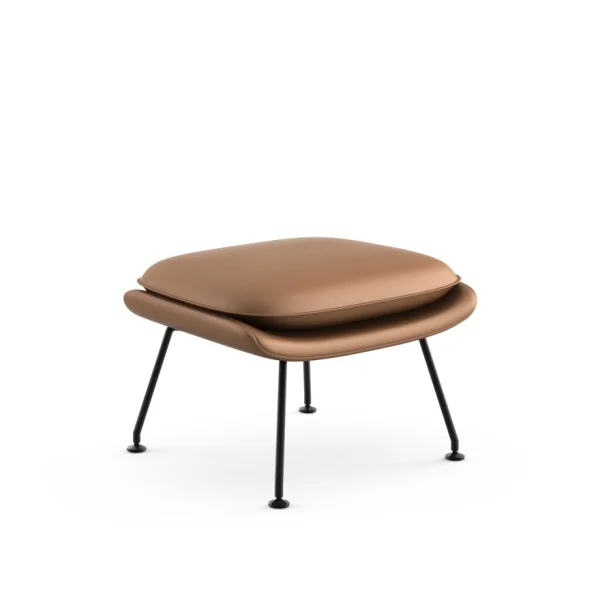 Knoll International Saarinen Womb Ottoman - Volo Tan - bruin - zwart - Relax - Polyester vulling