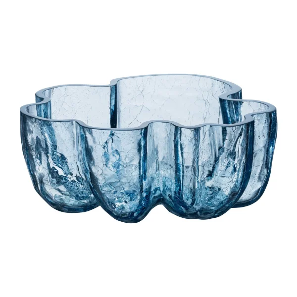 Kosta Boda Crackle kom 10,5 cm Circulair glas (Blauw)