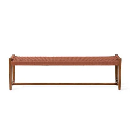 Kuwana Cinnamon Weave Outdoor Bankje - Amber Wood (160cm)