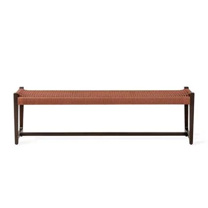 Kuwana Cinnamon Weave Outdoor Bankje - Espresso Wood (160cm)