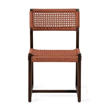 Kuwana Cinnamon Weave Outdoor Eetkamerstoel - Espresso Wood