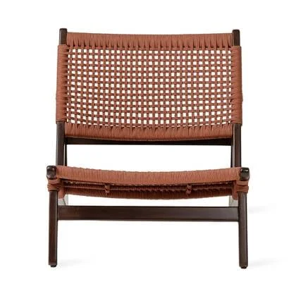 Kuwana Cinnamon Weave Outdoor Fauteuil - Espresso Wood