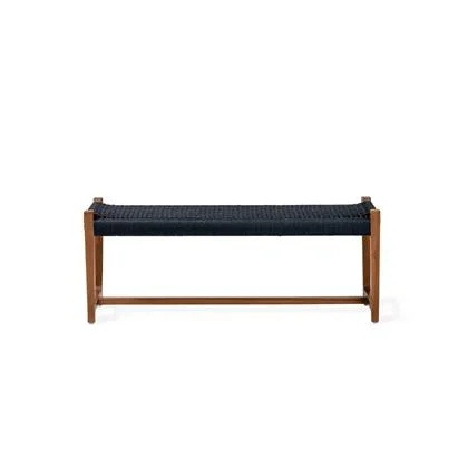 Kuwana Indigo Weave Outdoor Bankje - Amber Wood (120cm)