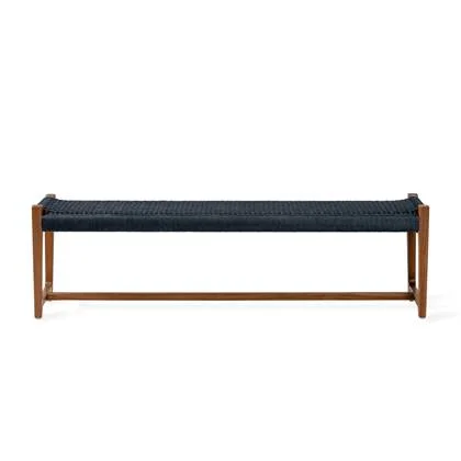 Kuwana Indigo Weave Outdoor Bankje - Amber Wood (160cm)