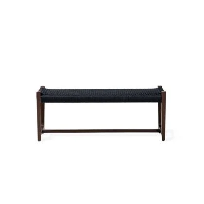 Kuwana Indigo Weave Outdoor Bankje - Espresso Wood (120cm)