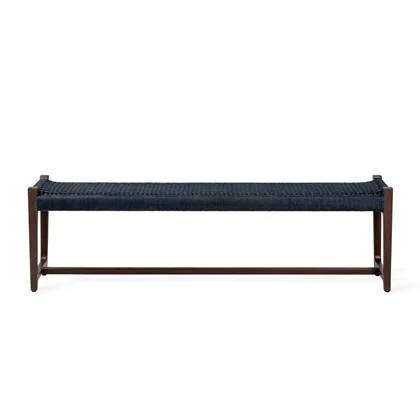 Kuwana Indigo Weave Outdoor Bankje - Espresso Wood (160cm)