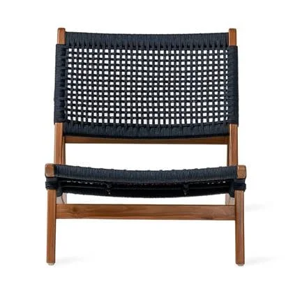 Kuwana Indigo Weave Outdoor Fauteuil - Amber Wood