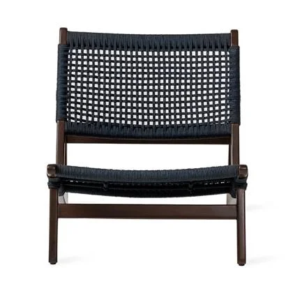 Kuwana Indigo Weave Outdoor Fauteuil - Espresso Wood