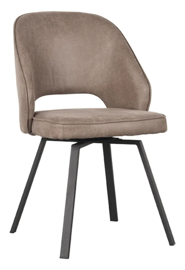 LABEL51 Draaibare Eetkamerstoel Lewis Micro Suede - Taupe