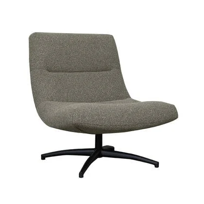 LABEL51 - Draaifauteuil Calix - Mushroom Royal Boucle - Zwart Metaal