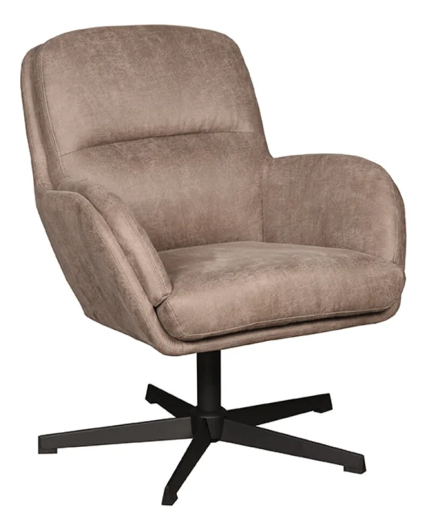 LABEL51 Draaifauteuil Moss Micro Suede - Taupe