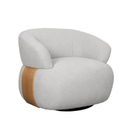 LABEL51 - Draaifauteuil Valenza - Naturel Boucle - Naturel Eiken