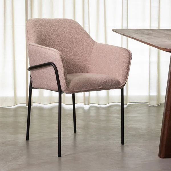 LABEL51 Eetkamerstoel Dexter Bouclé - Naturel