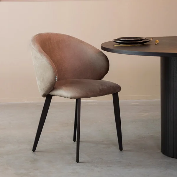 LABEL51 Eetkamerstoel Logan Micro Suede - Taupe