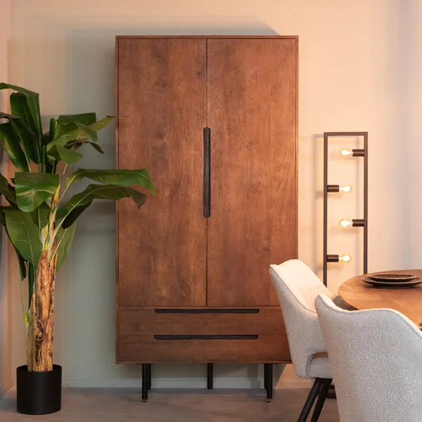 LABEL51 Opbergkast Rio Espresso Mangohout, 200 x 100cm