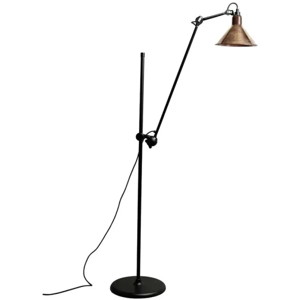 Lampe Gras - 215 VloerLamp Zwart/Raw Koper