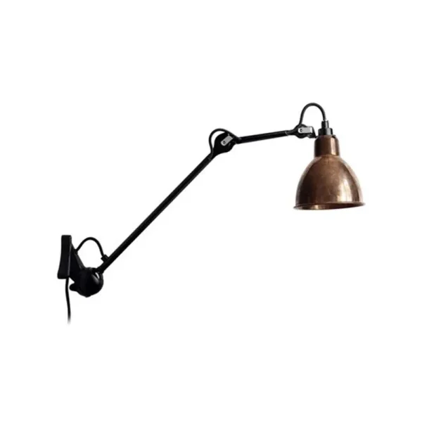 Lampe Gras - 222 Wandlamp Zwart/Raw Koper/Wit Lampe Gras