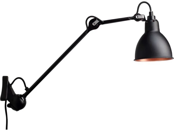 Lampe Gras - 222 Wandlamp Zwart/Zwart/Koper Lampe Gras