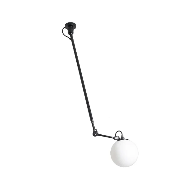 Lampe Gras - 302 L Plafondlamp Ø250 Zwart/Opaal Glas Lampe Gras