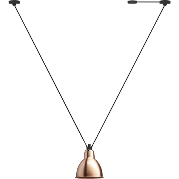 Lampe Gras - 323 L Hanglamp Round Copper/White Lampe Gras