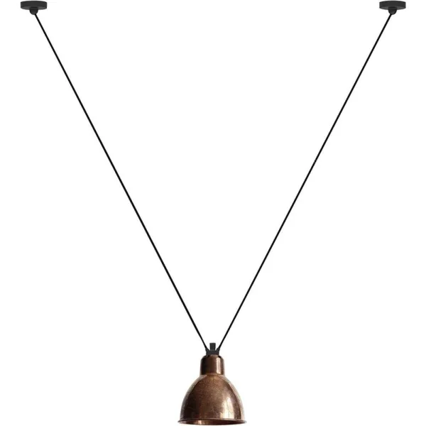 Lampe Gras - 323 L Hanglamp Round Raw Copper Lampe Gras