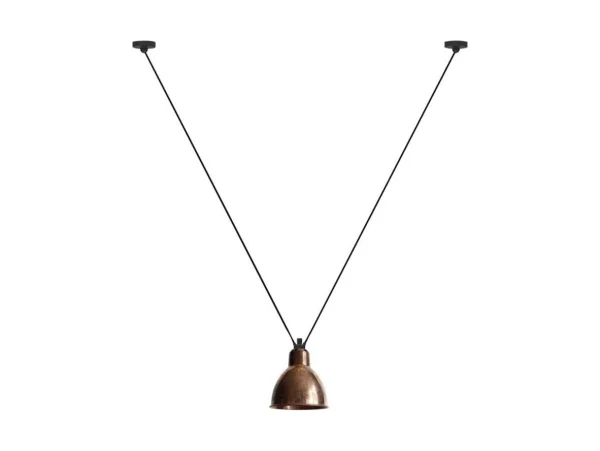 Lampe Gras - 323 L Hanglamp Round Raw Copper/White Lampe Gras