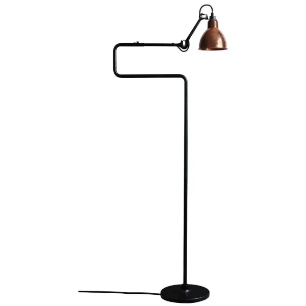 Lampe Gras - 411 VloerLamp Zwart/Raw Koper/Wit Lampe Gras