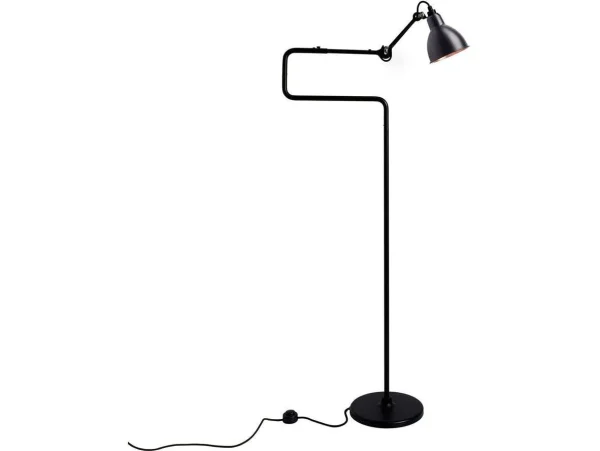 Lampe Gras - 411 VloerLamp Zwart/Zwart/Koper Lampe Gras