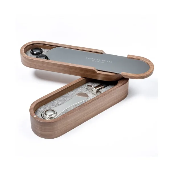 L'Atelier du Vin L'Atelier Sparkling champagneset Walnotenhout