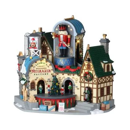 Lemax - &apos;Ludwig's Wooden Nutcracker Factory&apos; - Verlicht gebouw met