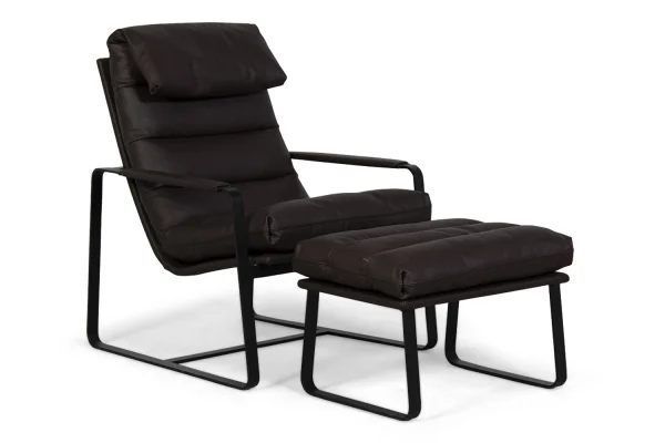 Leolux Indra fauteuil + poef