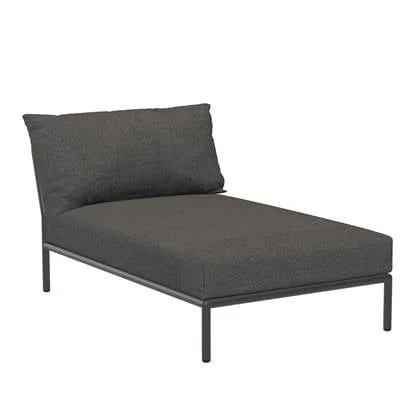 Level2 Chaise Longue ligbed frame donkergrijs stof dark grey