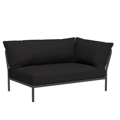 Level2 rechter hoek 2-zits loungebank frame donkergrijs stof char