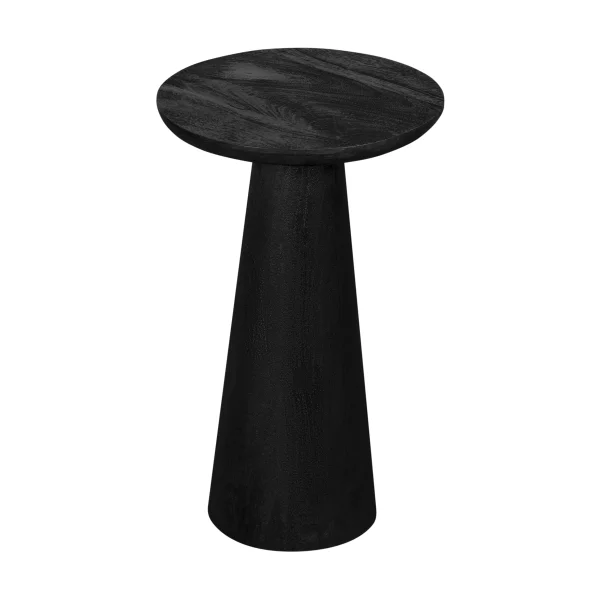 Lewis & Loft Bijzettafel Laci - Rond - FSC®-gecertificeerd mangohout - ø30 cm - Gezandstraald zwart