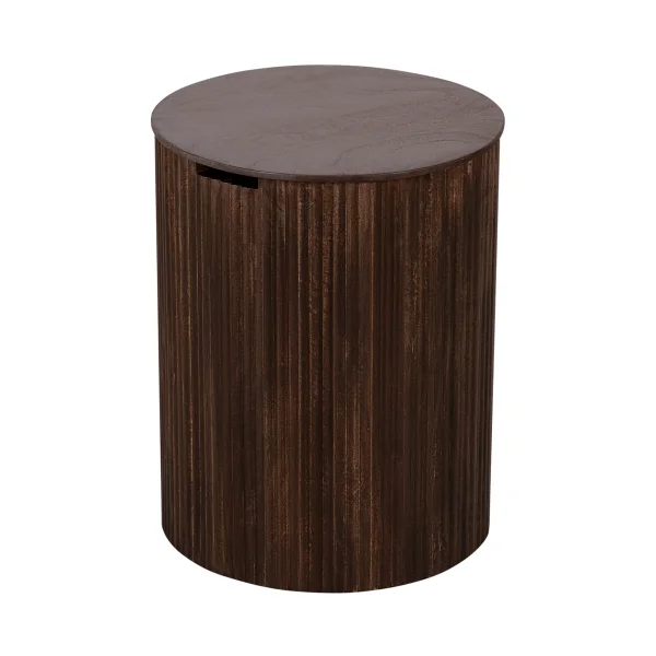 Lewis & Loft Bijzettafel Lonne - FSC® mangohout - Met opbergruimte - ⌀40 cm - Walnoot bruin