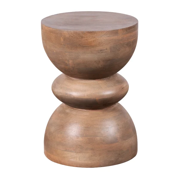 Lewis & Loft Bijzettafel Luis - Gestapeld - FSC® mangohout - Rond ⌀35 - Mat bruin