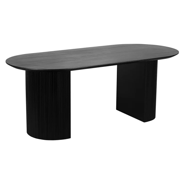 Lewis & Loft Eettafel Lynn - Ovaal - FSC®-gecertificeerd mangohout - 200x90 cm - Zwart