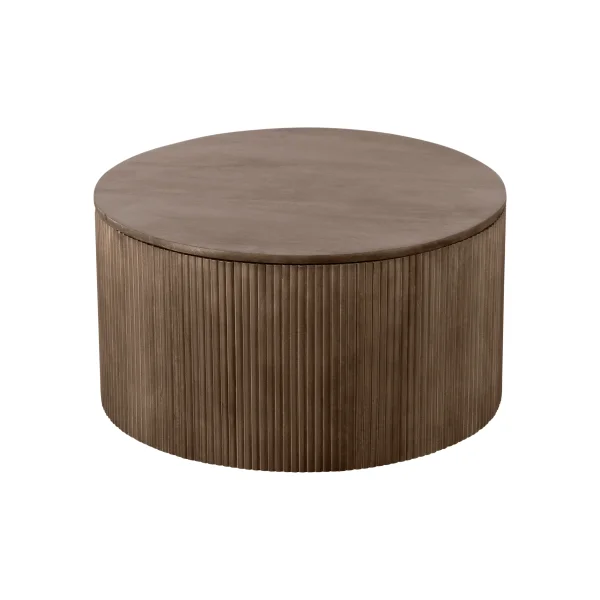 Lewis & Loft Salontafel Lonne - FSC® mangohout - Met opbergruimte - ⌀70 cm - Bruin