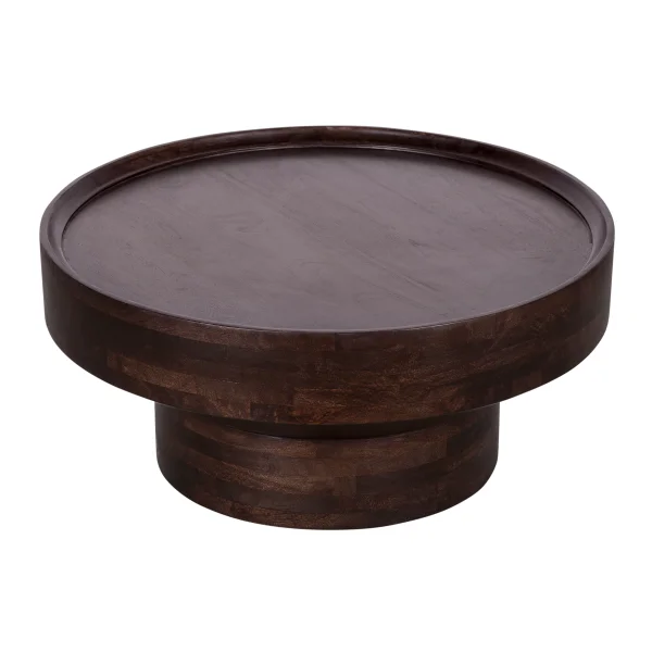 Lewis & Loft Salontafel Luus - FSC® mangohout - Rond ⌀80 cm- Walnoot bruin