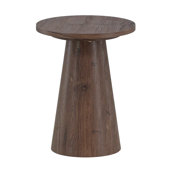 Lexi houten bijzettafel donkerbruin - Ø 35 cm
