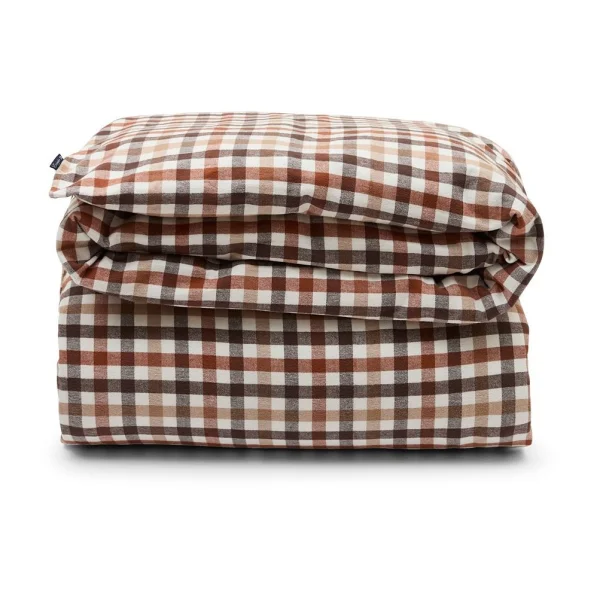 Lexington Checked Cotton Flannel dekbedovertrek 150x210 cm Rust brown-white