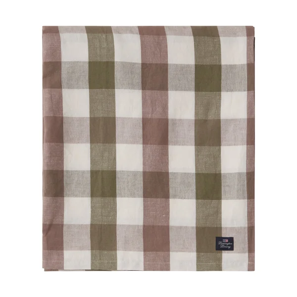 Lexington Checked Cotton Linen tafelkleed 150x250 cm Olive