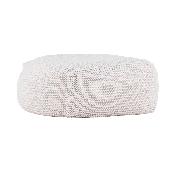 Lianne gevlochten ronde poef crème - Ø 60 cm