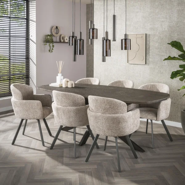 LifestyleFurn Deens Ovale Eettafel Shakira Liquid Metal, 215 x 105cm - Brons - Ovaal