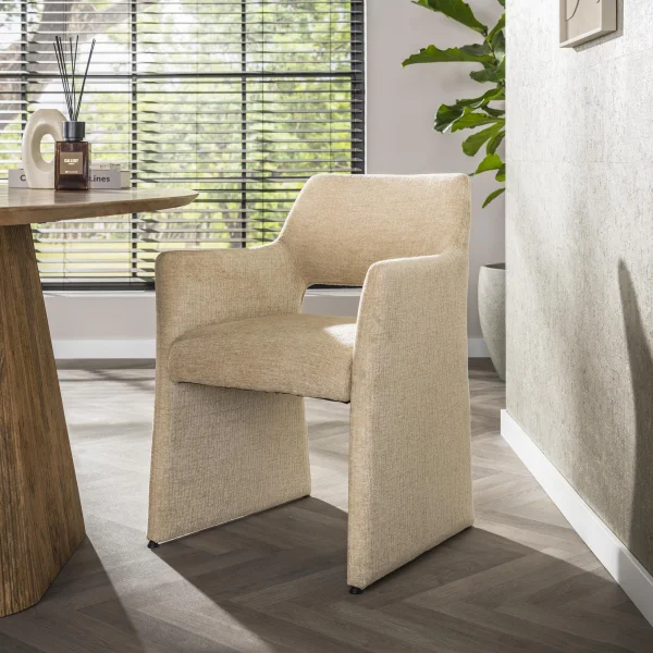 LifestyleFurn Eetkamerstoel Elita Jaroq stof - Zand