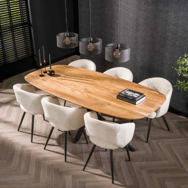 LifestyleFurn Eettafel Imre Deens ovaal, Acaciahout - Massief acacia naturel