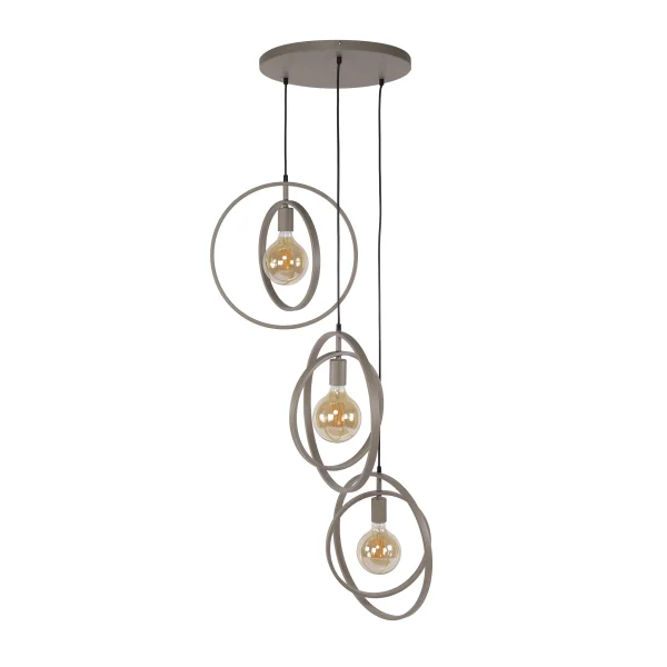 LifestyleFurn Hanglamp Tricia 3-lamps getrapt - Beige