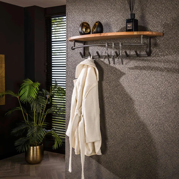 LifestyleFurn Kapstok Karia Acaciahout, Met 8 haken - Massief acacia