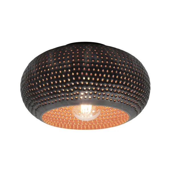 LifestyleFurn Plafondlamp Cecily Metaal, Ø35cm - Zwart Bruin